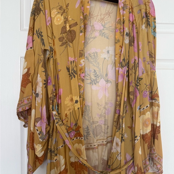 Spell Floral Kimono in Mustard and Lavender - Picture 3 of 3